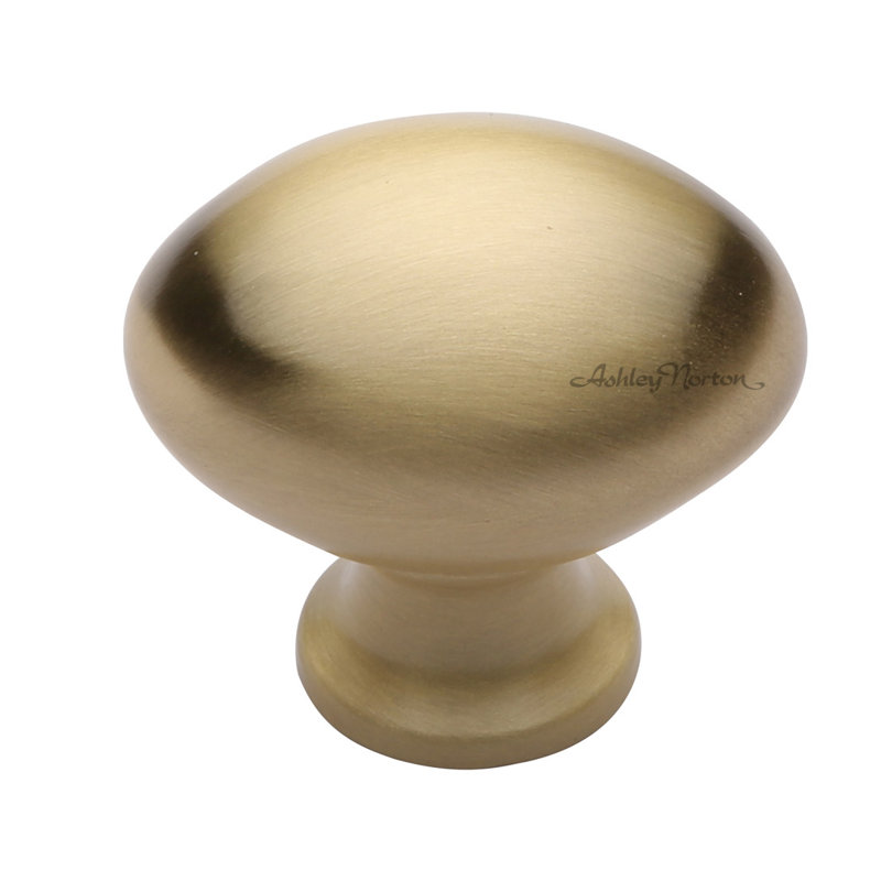 Oval Knob, Satin Brass, 1 1/2''