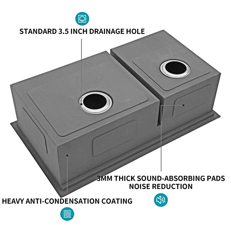Undermount Double Bowl Kitchen Sink
