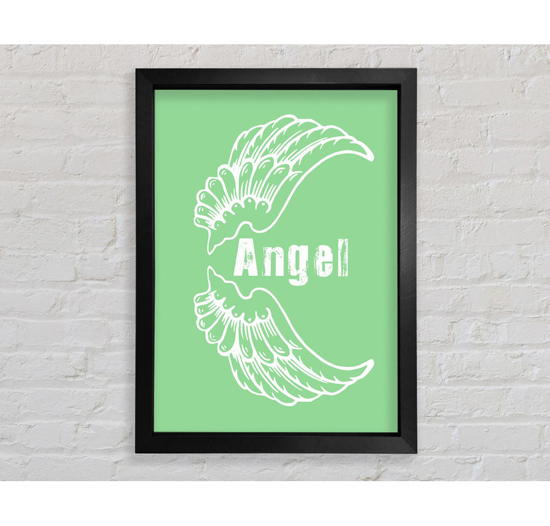 Angel Wings 3 Grün - Einzelne Bilderrahmen Kunstdrucke