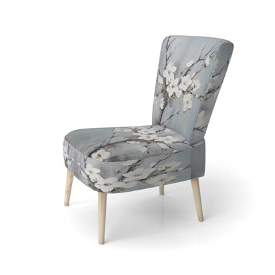 Apple Blossom Harmony XI - Upholstered Cottage Side Chair, Apple Blossom Accent Chair