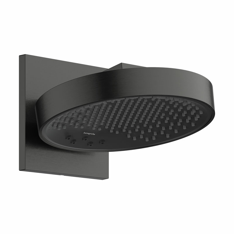 Tête de douche Hansgrohe Rainfinity 250 avec garniture de connecteur mural, Chrome poli noir, 2,5 gallons par minute