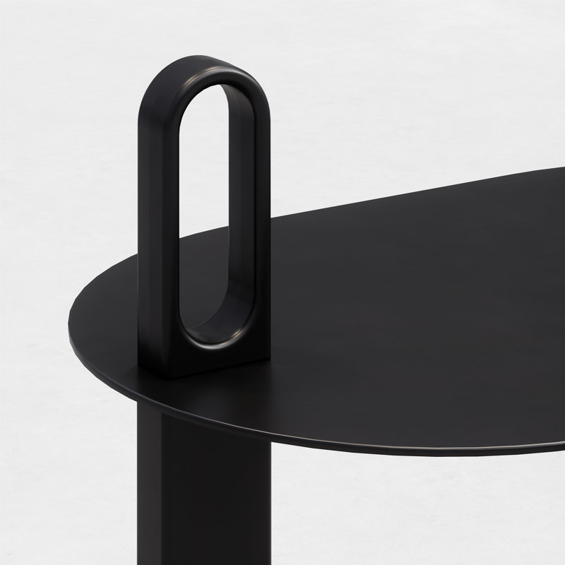 Alden Steel C Table End Table 29in H, Black