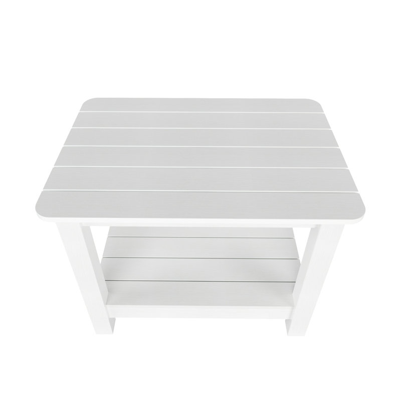 Arrlo Outdoor All-Weather Poly Side Table, White