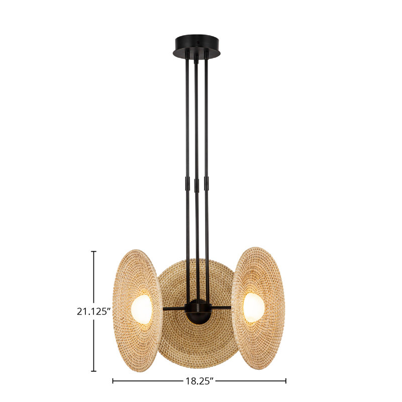 Harbour 18" Bronze and Woven LED Pendant Light