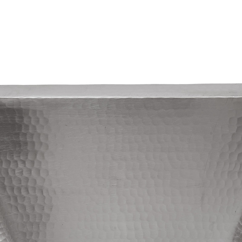 17" Hammered Nickel-Plated Copper Square Bar Sink