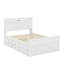 Lit double en bois avec lit gigogne simple et trois tiroirs de rangement-325680317