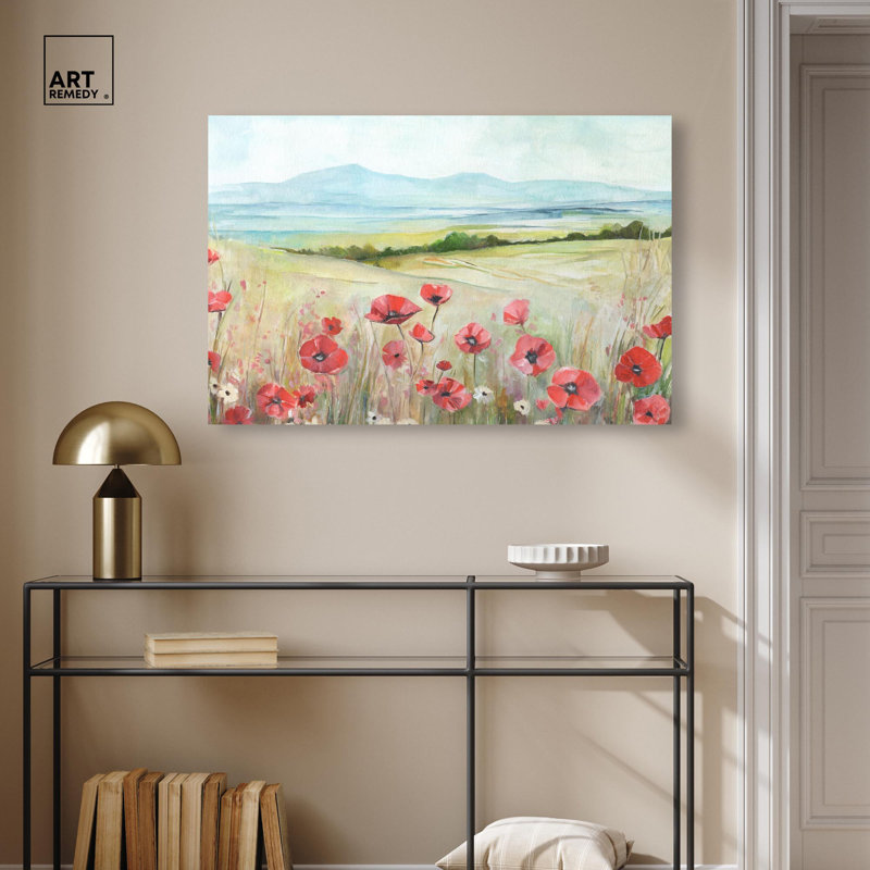 Toile «The Poppy Field» par Art Remedy, H 36 po x l 54 po, Toile tendue, Toile tendue