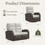 Oversized Wicker Outdoor Reclining Loveseat Sofa Set, 2-Seater Recliner Couch With 6" Cushions-1526067150-1526067136