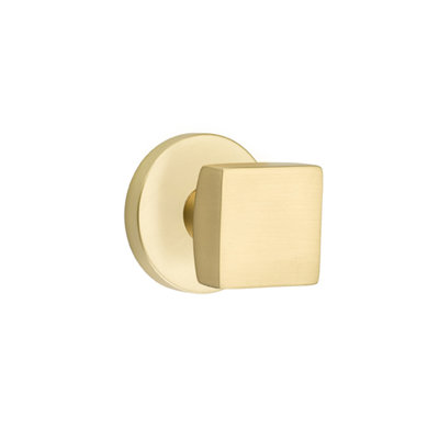 Ensemble de boutons de passage Emtek avec rosette à disque et bouton carré
