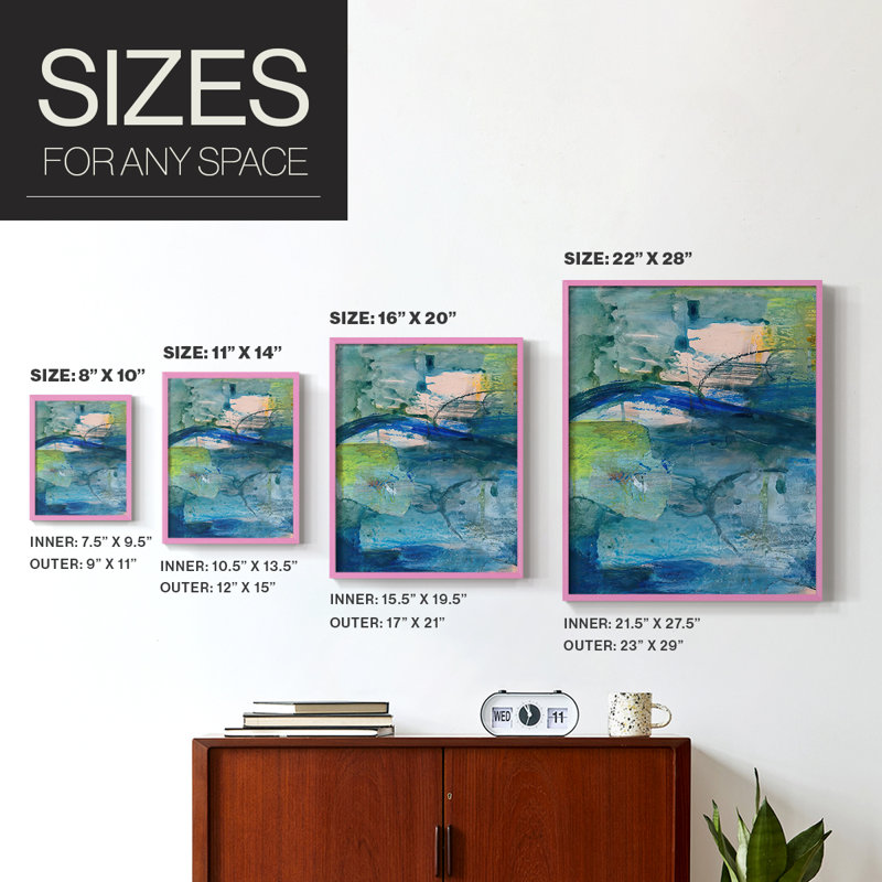 «Spring Winds», reproduction encadrée en bois massif, Rose, H 10 po x l 8 po