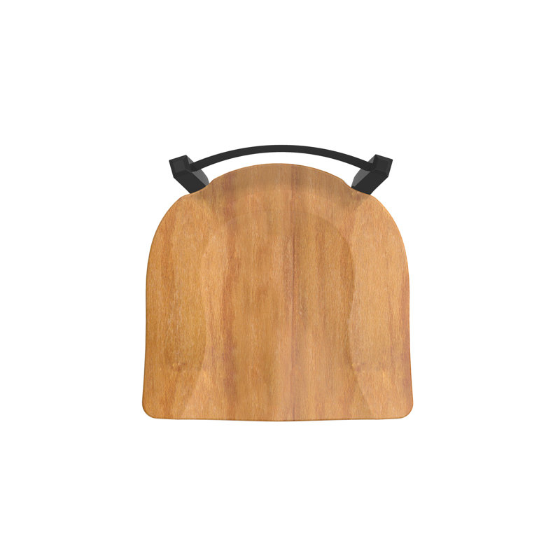 Tabouret de coiffeuse en métal Catalina, Étain, Bois - érable moyen