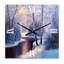Forêt de Noël avec rivière et arbres I - Horloge murale traditionnelle-1962401784