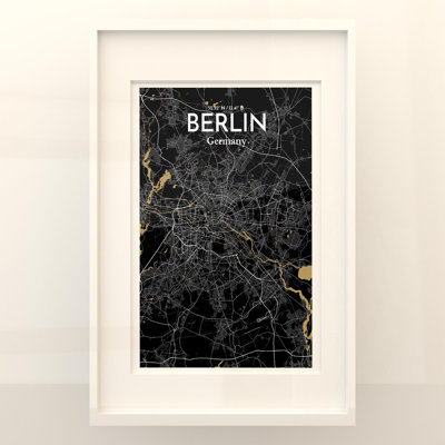 Berlin City Map In Luxe - No Frame Print