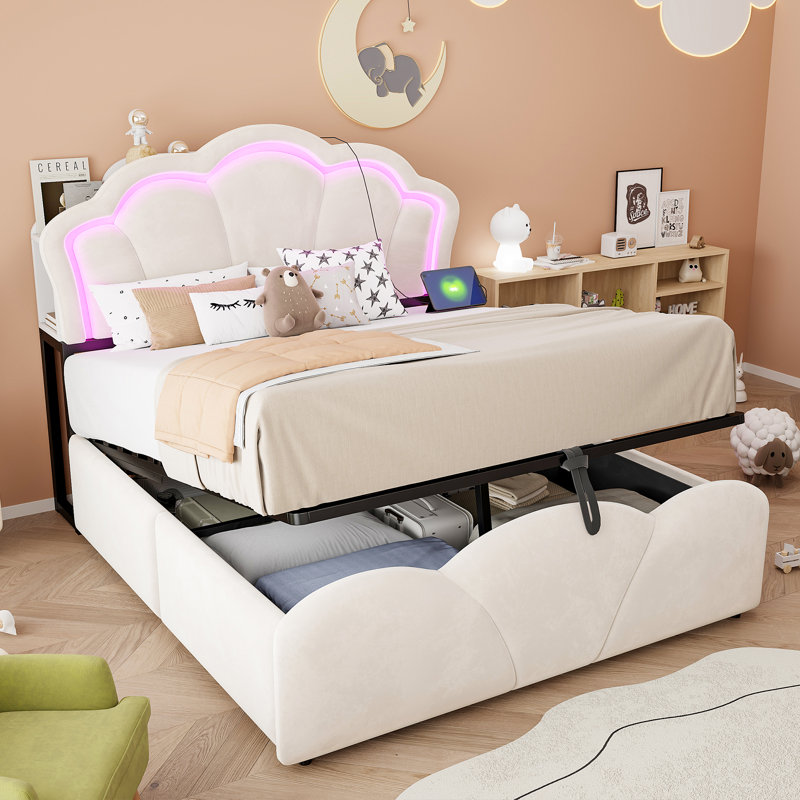 Bed Frame, Beige