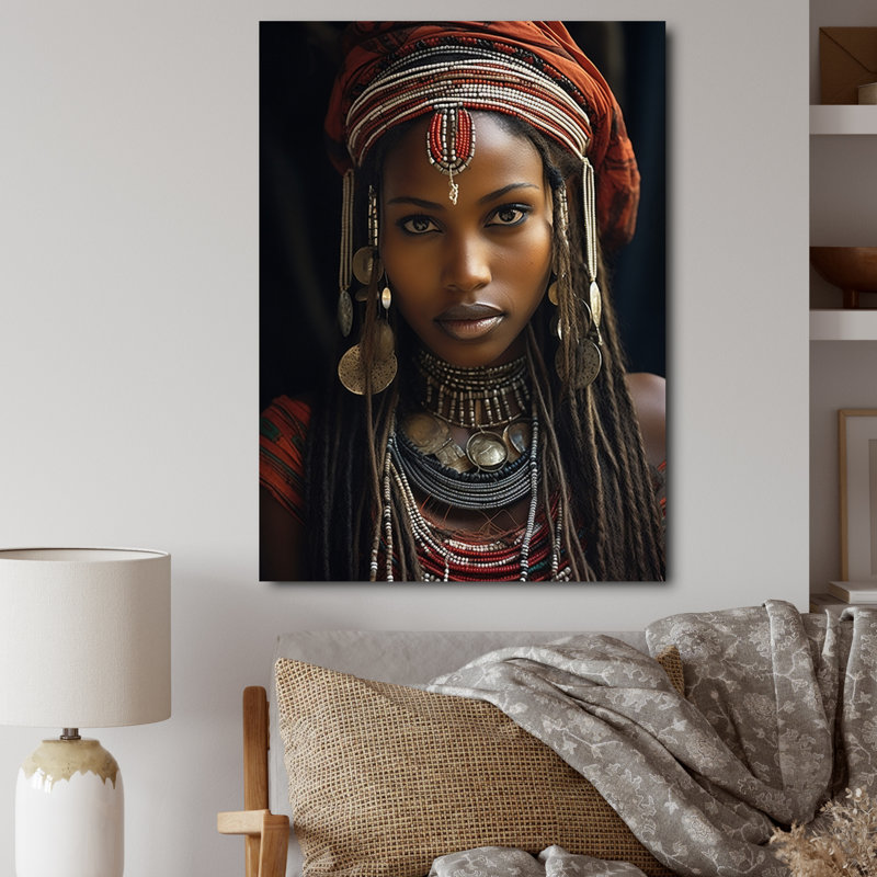 «Surekha African Tribes», impression sur toile, H 44 po x l 34 po, Toile tendue