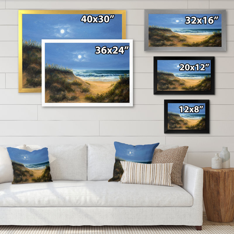 «Wild Blue Ocean Waves», reproduction d'art sur toile, H 16 po x l 32 po x P 1 po, Cadre photo blanc