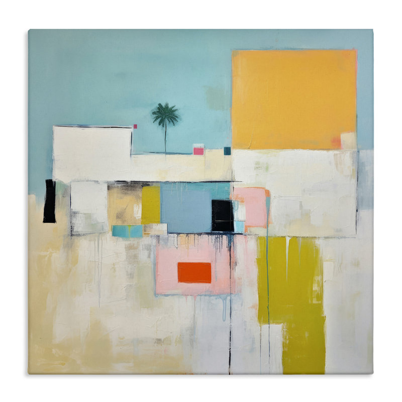 "Tropical Villa Abstraction", art mural par Irena Orlov, H 17 po x l 17 po