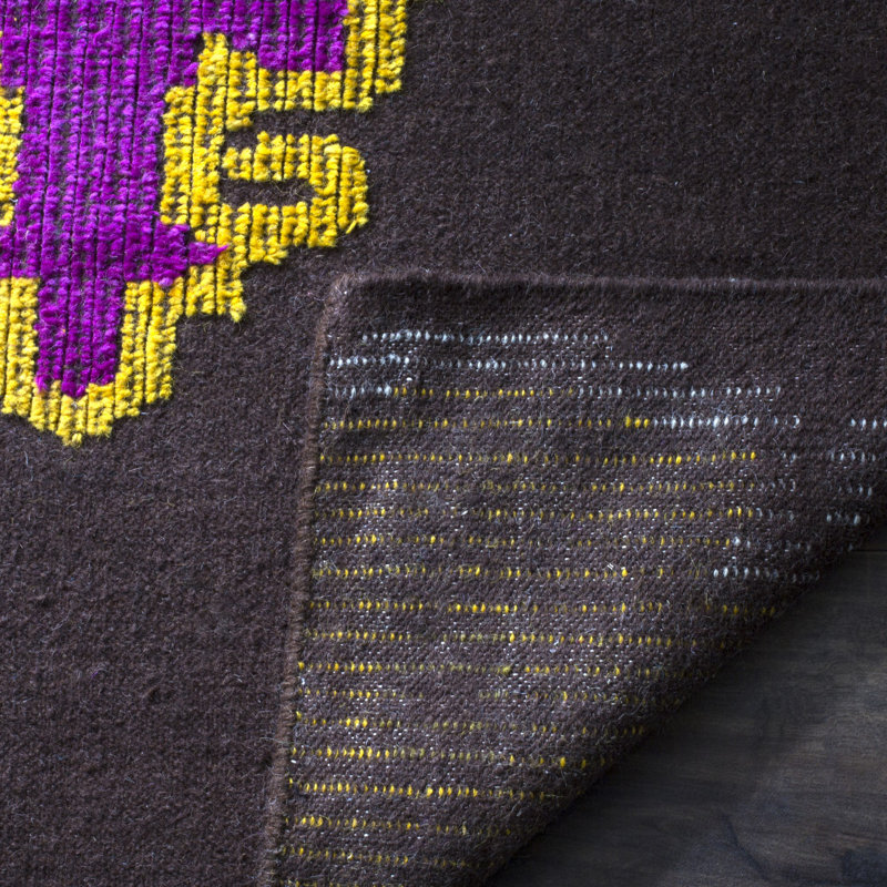 Tapis ikat en laine tissé à la main Tomo, Rectangle 4 pi x 6 pi