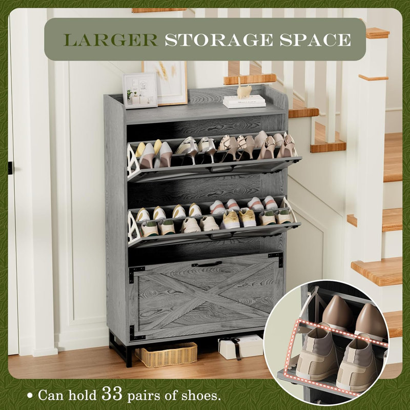 Shoe Storage Cabinet3, Grey
