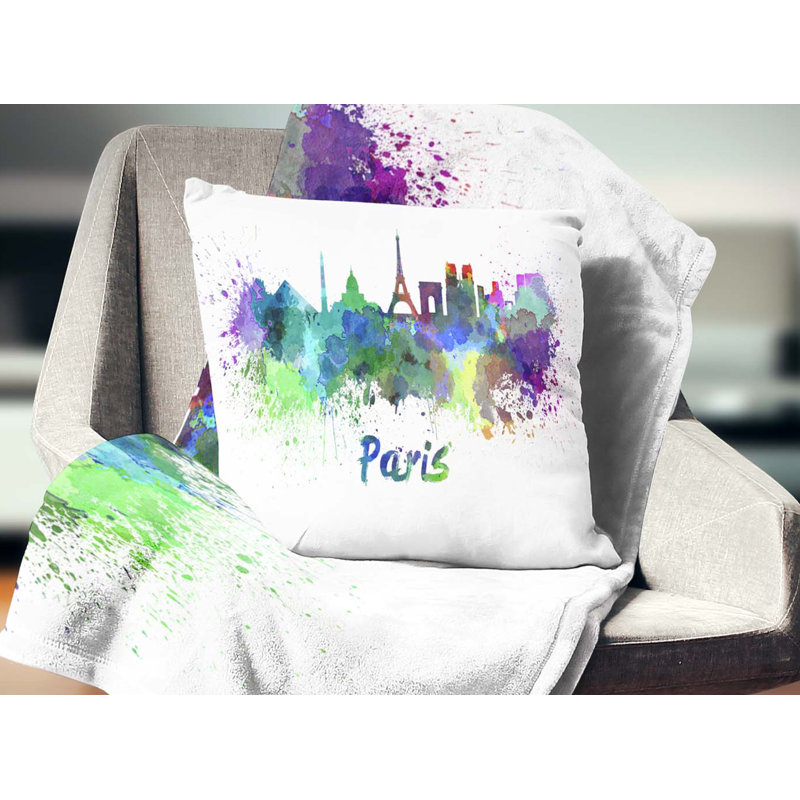 Coussin Paris, 16 po x 1 po, Carré