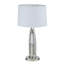 Lampe de table Danie, interrupteur à 4 voies, tube en verre transparent, métal argenté 28 po