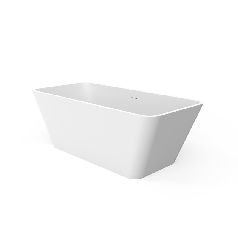 Baignoire de trempage autoportante à surface solide de 67 pouces pour salle de bain