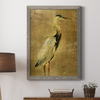 " Gold Crane At Dusk I " Painting Print