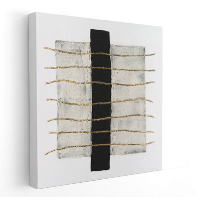Tablettes texturées I, noir et blanc - reproduction d'art sur toile