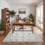 Tapis floral rétro vieilli-718525167-718525171