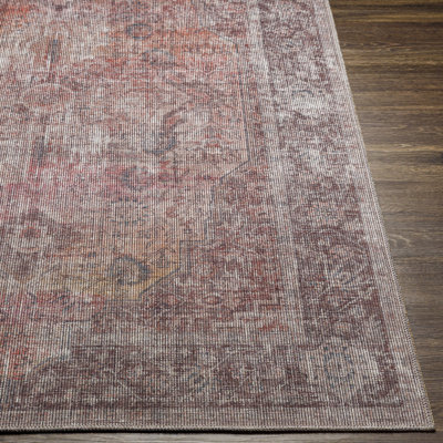 Tapis oriental rouge / brun clair / gris anthracite / taupe / beige Tomishige