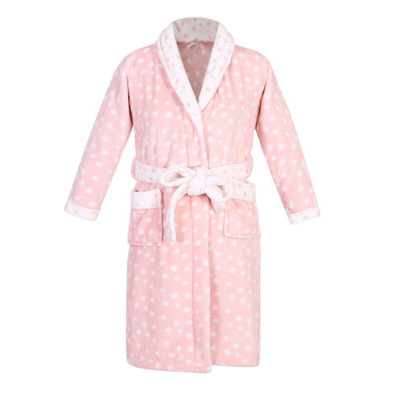 Peignoir en molleton mi-mollet avec poches et capuche pour enfants, Kids TG