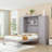 Wooden Murphy Bed with Shelves and Wardrobes-354532384-354532391
