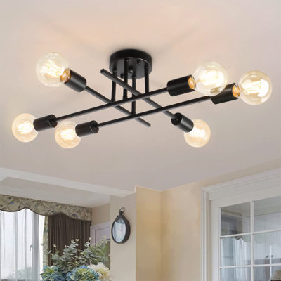 Corrigan Studio 6-Lights 20.19" Sputnik Semi Flush Mount
