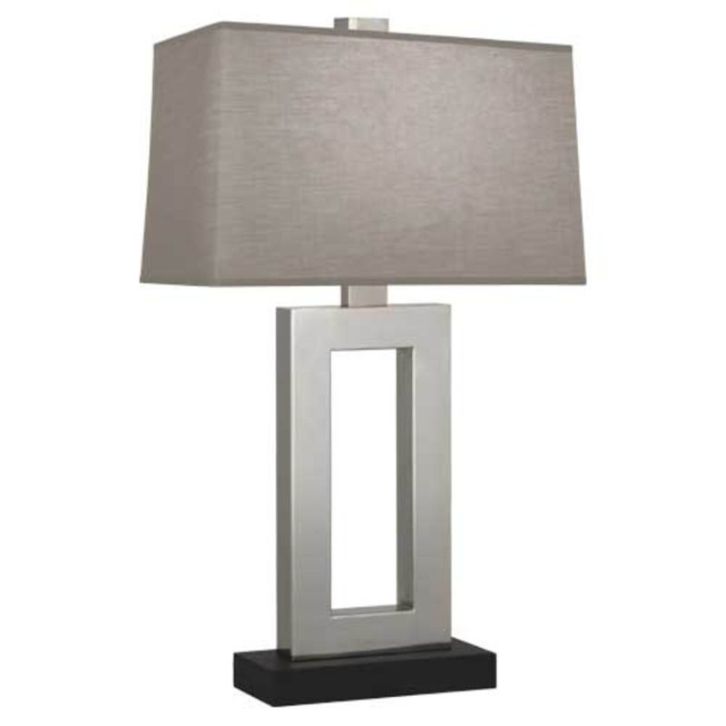 Doughnut Table Lamp, Antique Silver/Ebony
