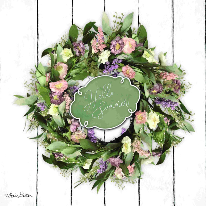 «Hello Summer Wreath», impression sur toile tendue, H 36 po x l 36 po, Non, Wrapped Canvas