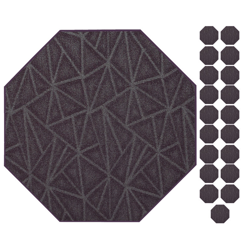 Tapis mauve raffiné intérieur / extérieur Furnish My Place, Octogone 3 pi