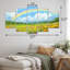 Arc-en-ciel dans le champ de fleurs sauvages - art mural arc-en-ciel - ensemble d'art mural traditionnel