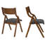 Chaise pliante (2) grise + noyer. Solution peu encombrante. Facile à transporter. Coussin de dossier ergonomique. Siège en éponge haute résilience. Léger. Pour la salle à manger, le bureau, le camping, la conférence, le jardin,-1394381489
