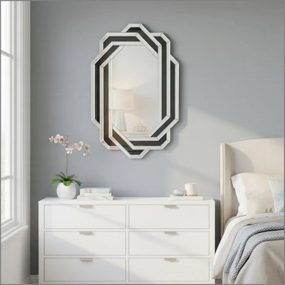 Decorative Mirror for Wall Modern Bathroom Wall Mirror, Luxury Vanity Mirror, Crystal Crush Diamond Mirror for Living Room,Bedroom,Entryway