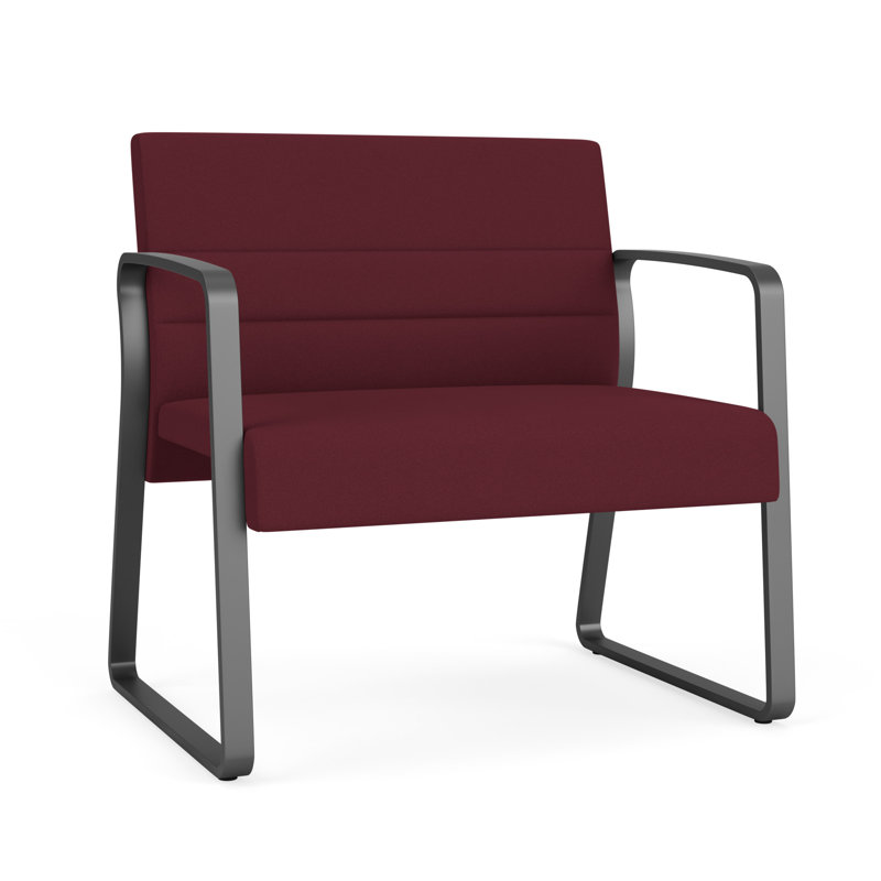 Chaise bariatique Waterfall, Gris anthracite, Tissu vin ouvert