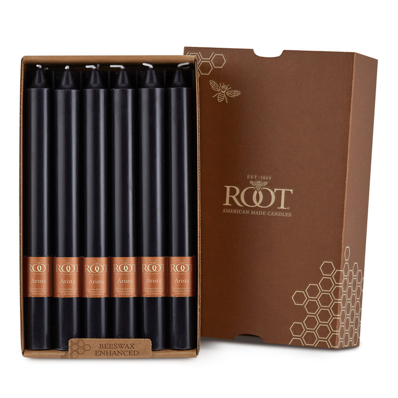 Bougie radiculaire sans parfum, H 9 po x l 0,88 po x P 0,88 po, Noir