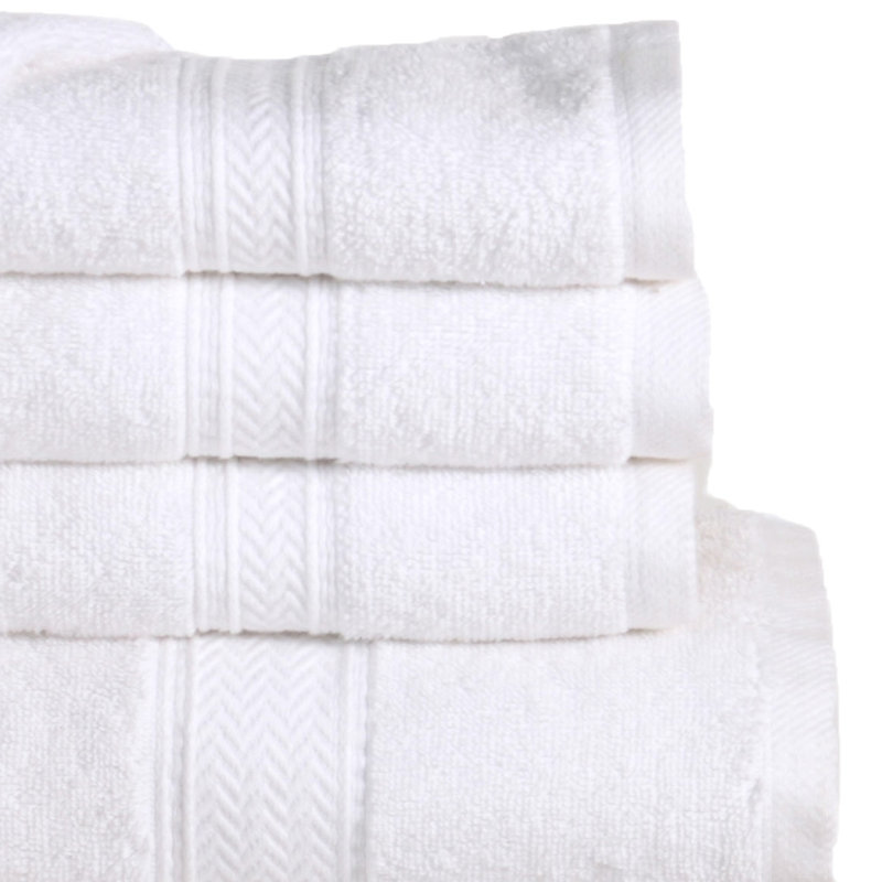 Ensemble de serviettes en coton à 100 % de 16 articles Joplyn, Blanc
