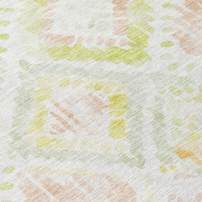 Tapis rose intérieur / extérieur lavable à la machine Chayden ACN1088, Rectangle 1 pi 8 po x 2 pi 6 po