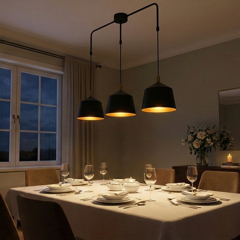 Luminaire suspendu pour îlot de cuisine 3 lumières The Aurelian Trio