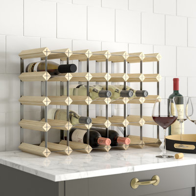 Felica 30 - Bottle Solid Wood Wine Bottle Rack