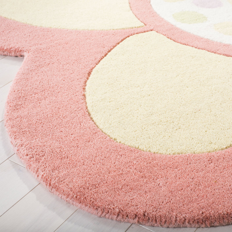 Tapis floral jaune en laine noué à la main, Rectangle 5 pi 6 po x 6 pi