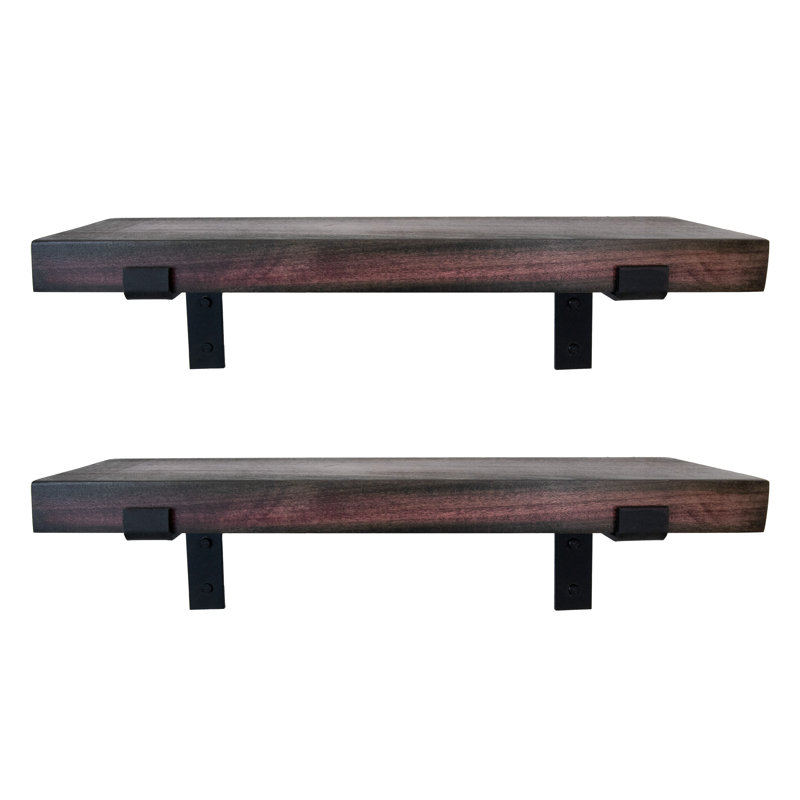 Ensemble de 2 tablettes en bois de peuplier massif Emerald Lee, H 2 po x l 29 po x P 6 po
