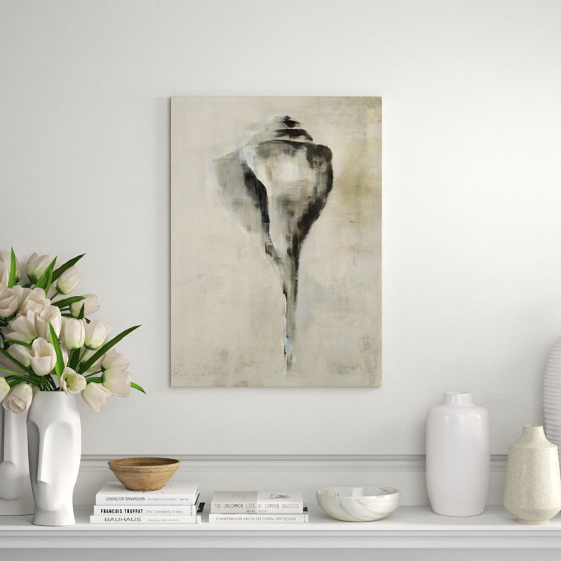 Seashell's In Neutral VI Print by Guseul Park, 24" W x 33" H x 1.5" D, Glass Coat