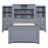 Solid Wood Platform Bed for Bedroom Soft Gray Twin Size With Integrated All-In-One Storage Cabinets and Drawers