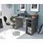 Desk Phoenix, Modern Writing Desk For Pc And Cd Holder, Study Table With Shelves, 136X67H88 Cm, Anthracite